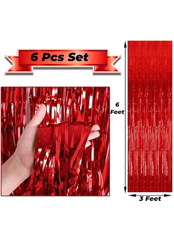 Shiny foil strip curtains – 6-pack - Image 2